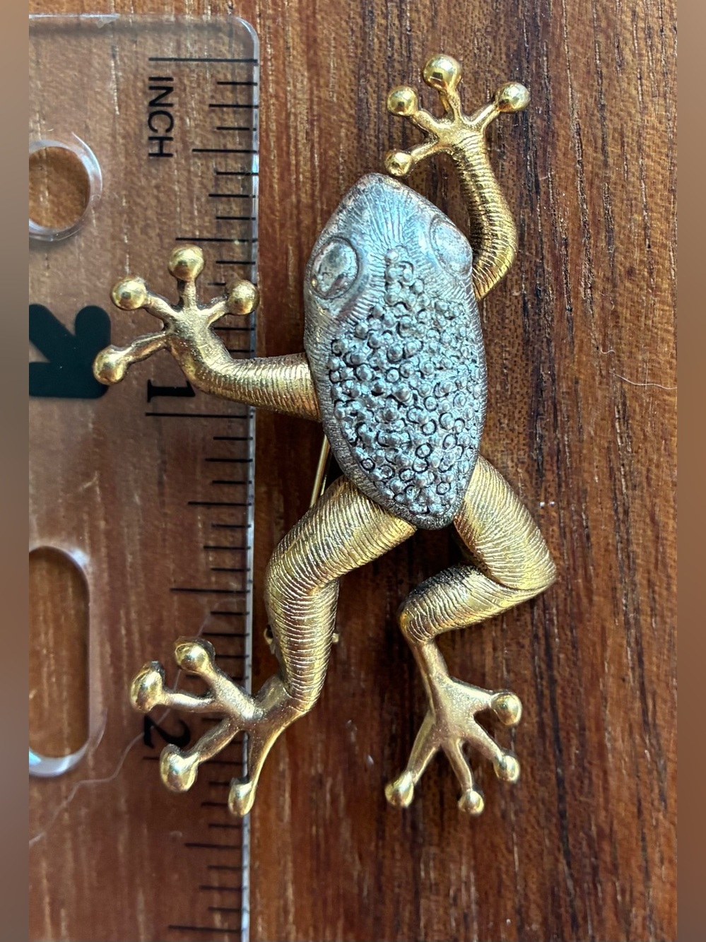 Lot of 5 VTG Frog Reptile Brooch Gold Tone Green Rhinestone Liz Claiborne - Picture 6 of 11
